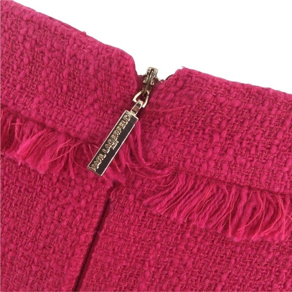 Karl Lagerfeld Paris Pink Tweed Eyelash Dress - Picture 3 of 12